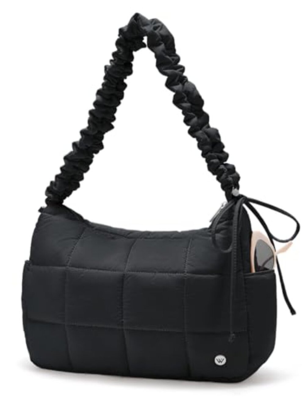 Puffer Crossbody Hobo Bag Quilted Nylon Adjustable Shoulder Handbag